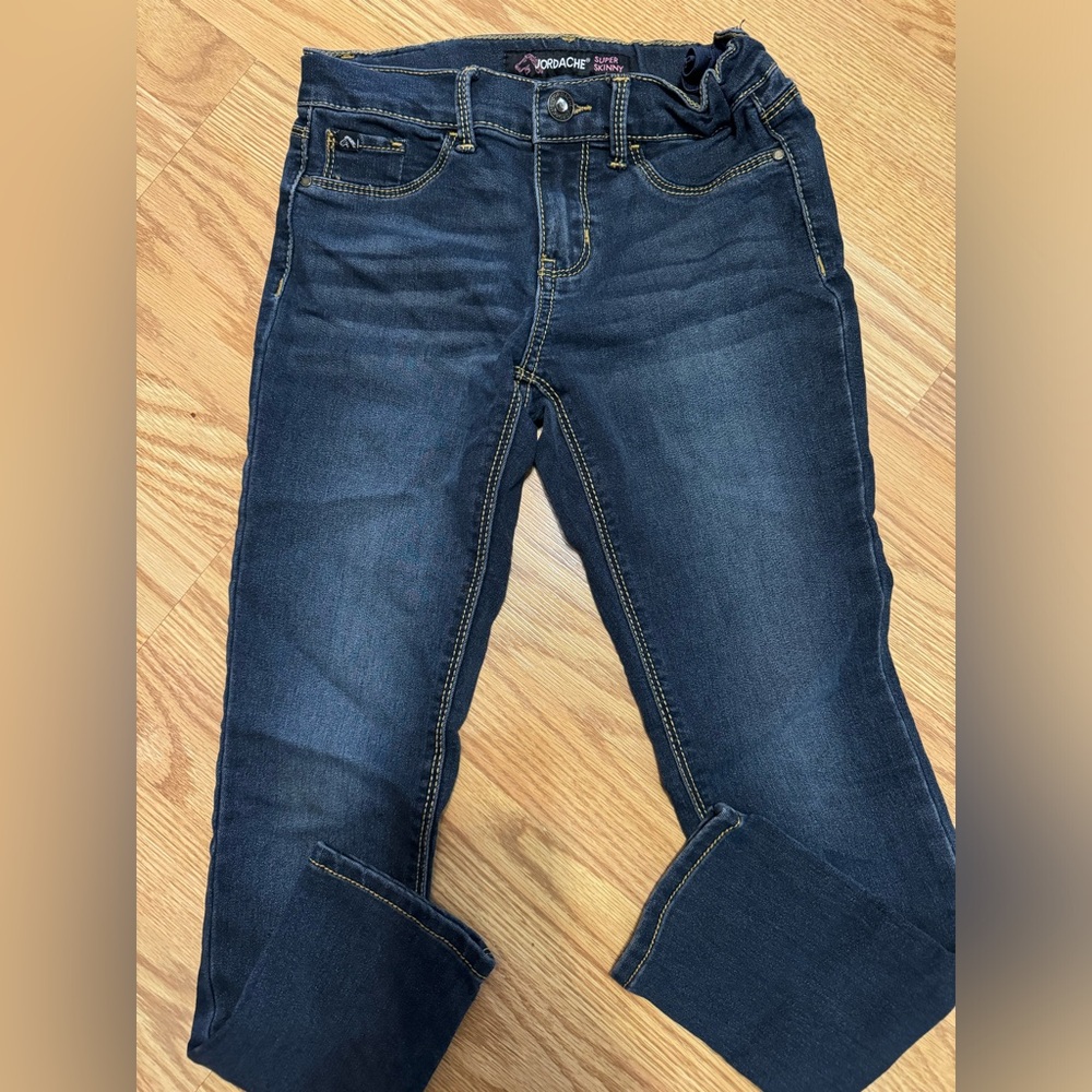 Girl super skinny blue jeans